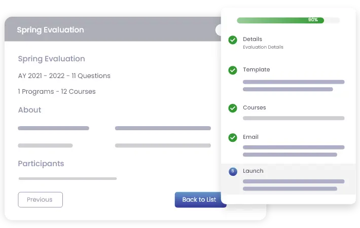 Flexible and configurable evaluations