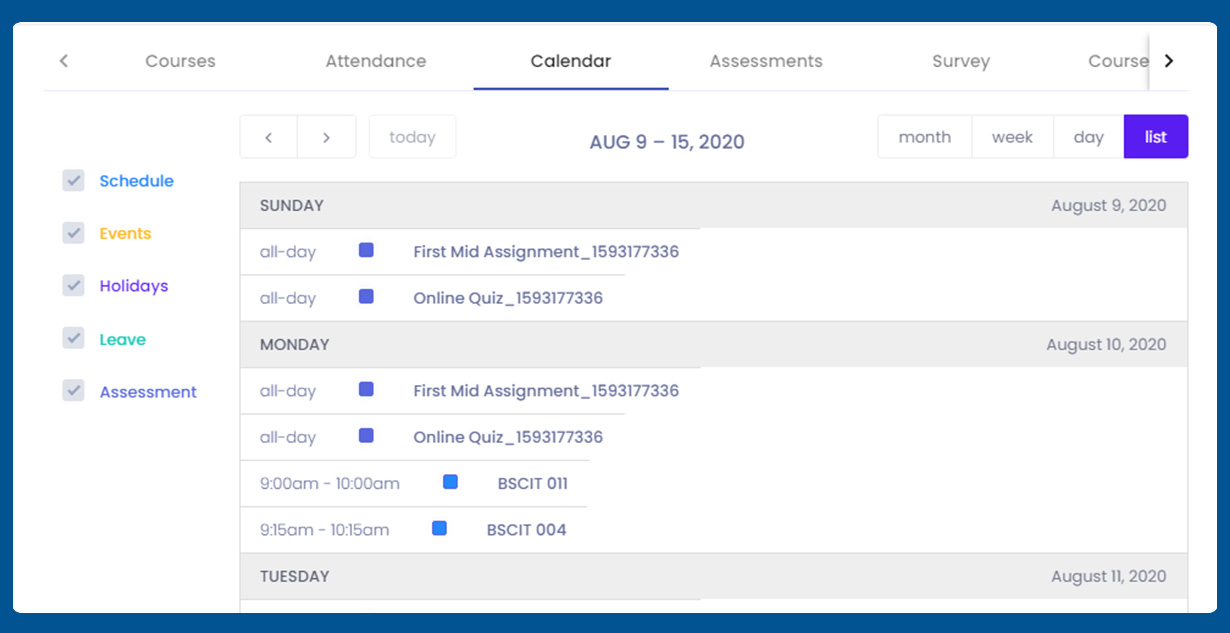 Pre-defined Assessments